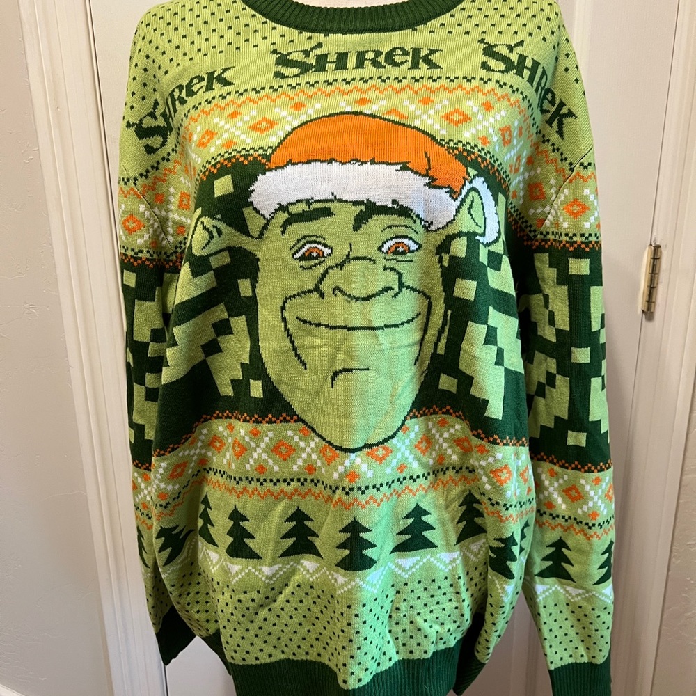 Dreamworks Shrek Green Crewneck Sweater